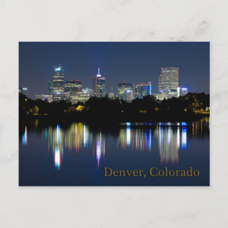 Carte Postale Réflexion de Denver Night Skyline