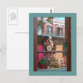 Carte Postale Réflexion de la fenêtre Trimestre français (Devant / Derrière)