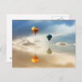 Carte Postale Réflexion de l'eau des ballons à air chaud (Devant / Derrière)