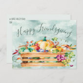 Carte Postale Réflexion de Thanksgiving (Devant / Derrière)