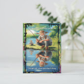 Carte Postale Réflexion du vieux pêcheur (Debout devant)