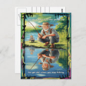 Carte Postale Réflexion du vieux pêcheur (Devant / Derrière)