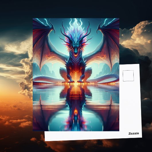 Carte Postale Réflexion magique Dragon | Salut