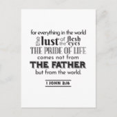 Carte Postale Réflexion spirituelle Art - 1 Jean 2:16 (Devant)