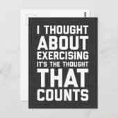 Carte Postale Réflexion sur l'exercice d'une citation drôle (Devant / Derrière)