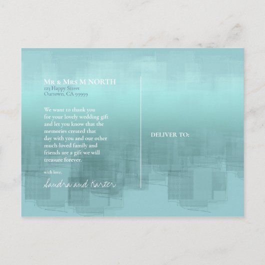 Carte Postale Réflexions aquarelle MerciTeal ID774 (Dos)