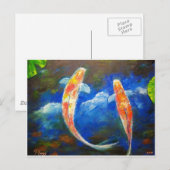 Carte Postale Réflexions de Koi Fish Cloud (Devant / Derrière)