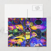 Carte Postale Réflexions de la nature II - Oiseaux de violet et (Devant / Derrière)