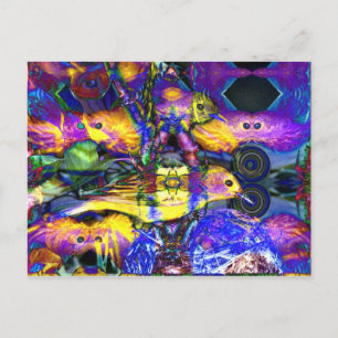 Carte Postale Réflexions de la nature II - Oiseaux de violet et 