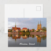 Carte postale Réflexions de la rivière Wroclaw (Devant / Derrière)