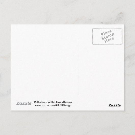 Carte Postale Réflexions des Grands Tétons (Dos)