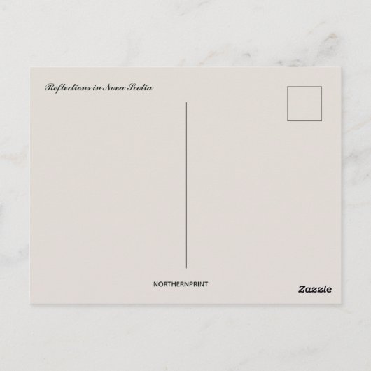 Carte Postale Réflexions en Nouvelle-Écosse (Dos)