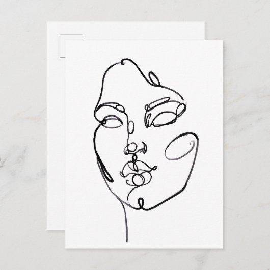 Carte Postale Réflexions linéaires - Face (Devant / Derrière)