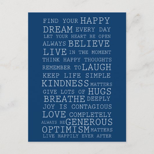 Carte Postale Réflexions positives (Devant)