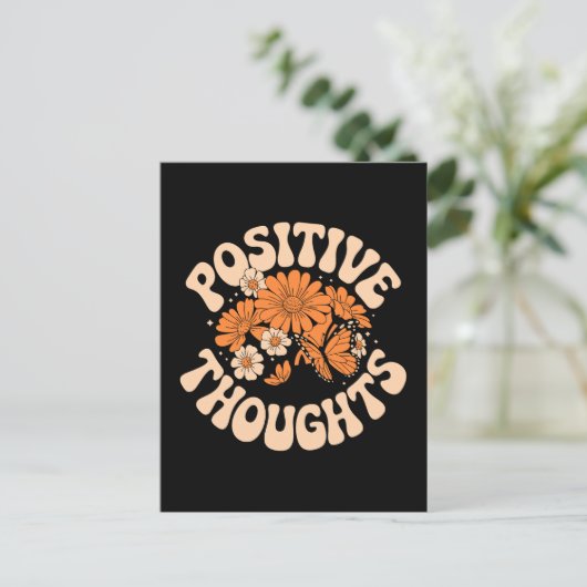 Carte Postale Réflexions positives - Fleurs et papillons (Debout devant)