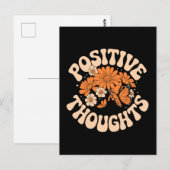 Carte Postale Réflexions positives - Fleurs et papillons (Devant / Derrière)