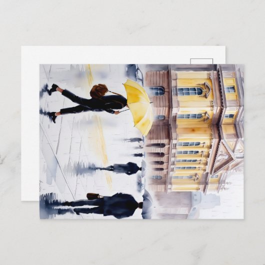 Carte Postale Réflexions sur les jours pluvieux (Devant / Derrière)