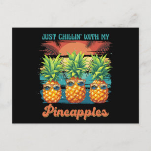 Carte Postale Refroidissement avec mes ananas Lunettes de soleil