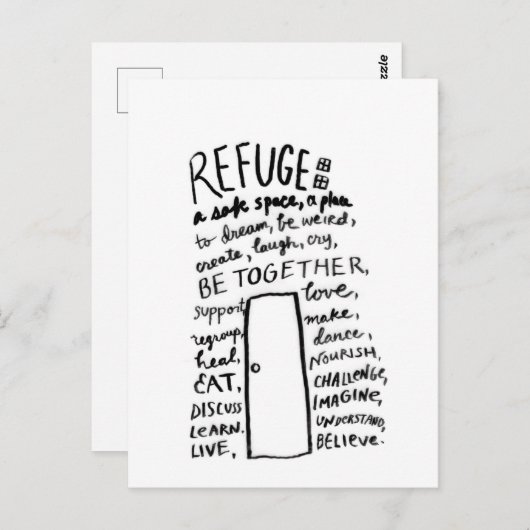 Carte Postale Refuge / Réfugié (Devant / Derrière)