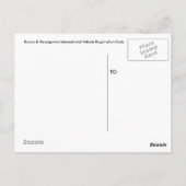 Carte Postale Reg. véhicule intérieur de Bosnie-Herzégovine Code (Dos)