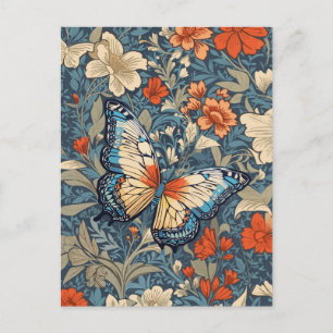 Carte Postale Regal Butterfly Amidst William Morris Floral