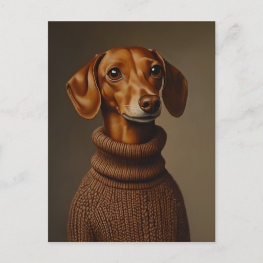 Carte Postale Regal Dachshund dans un col roulé (Devant)