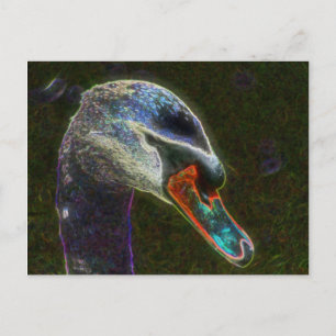 Carte Postale Regal Swan Art numérique Nature Photocard Postcard