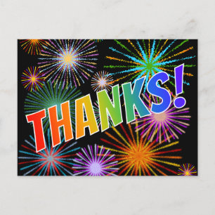 Carte Postale Regard Arc-en-ciel "MERCI!", Motif Inspiré des Feu