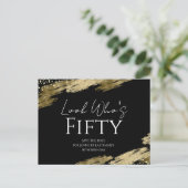 Carte Postale Regard d'anniversaire 50 ans Or Noir Save the Date (Debout devant)