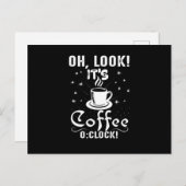 Carte Postale Regarde, c'est du café, horloge (Devant / Derrière)