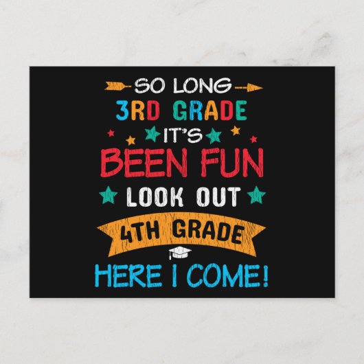 Carte Postale Regarde En 4e Année Je Reviens À L'École (Devant)