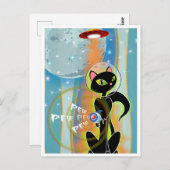 CARTE POSTALE REGARDE ! KITTEN GOTTA RAYGUN PAR TRISTAN BERLUND (Devant / Derrière)