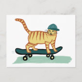 Carte Postale Regarde Meowt ! Skateboard Tabby PERSONNALISER de (Devant)