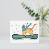 Carte Postale Regarde Meowt ! Surfer Tabby Cat PERSONNALISER IT (Debout devant)