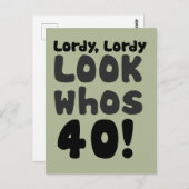Carte Postale Regarde qui a 40 ans (Devant / Derrière)