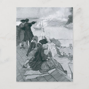 Carte Postale Regarder le combat à Bunker Hill illustration