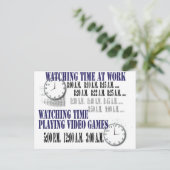 Carte Postale regarder le temps au travail (Debout devant)