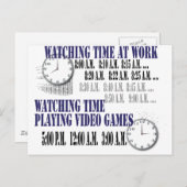 Carte Postale regarder le temps au travail (Devant / Derrière)