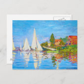 Carte Postale Regatta à Argenteuil Claude Monet (Devant / Derrière)