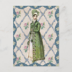 Carte Postale Regency Lady en vert