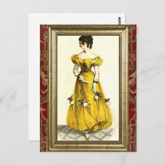 Carte Postale Regency Mode - Jaune (Devant / Derrière)