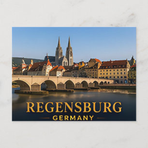 Carte Postale Regensburg Allemagne Destination de voyage fluvial