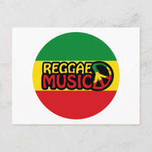 Carte Postale Reggae Musique, reggae art avec symbole de paix