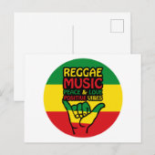 Carte Postale Reggae Shaka Main avec des citations positives (Devant / Derrière)