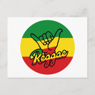 Carte Postale Reggae Shaka Mains aux couleurs reggae