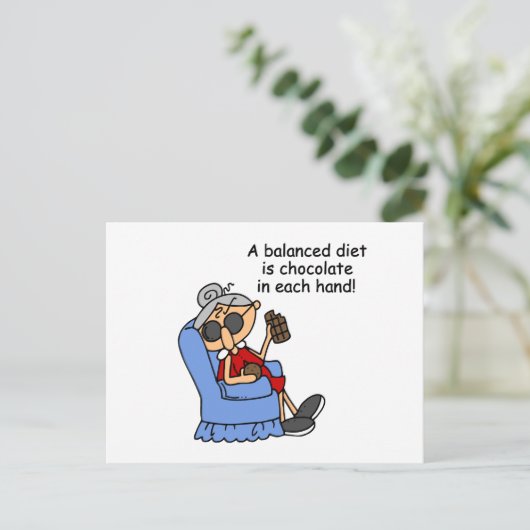 Carte Postale Régime équilibré de chocolat (Debout devant)