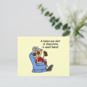 Carte Postale Régime équilibré de chocolat (Debout devant)