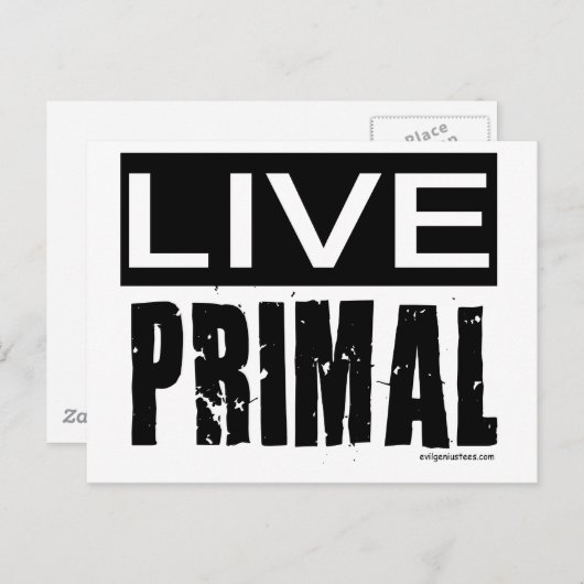 Carte Postale régime primal/paléo (Devant / Derrière)