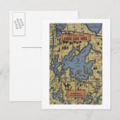 Carte Postale Région du lac Leech, Minnesota - Scènes à grandes  (Devant / Derrière)