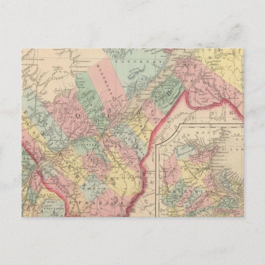 Carte Postale Région inférieure est du Canada (Devant)